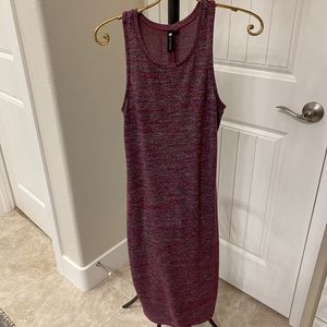 Fitted purple midi dress
